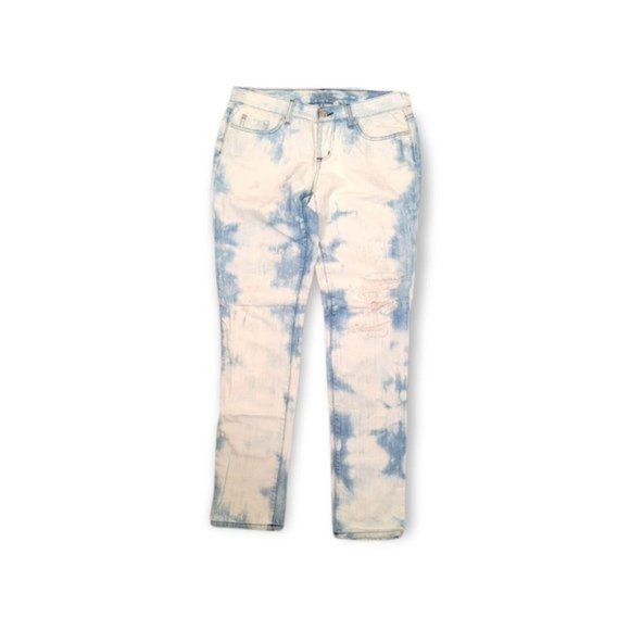 Bebe Women's White & Blue Denim Comfort Belt Loop Skinny Jeans Size 29 - Picture 3 of 5